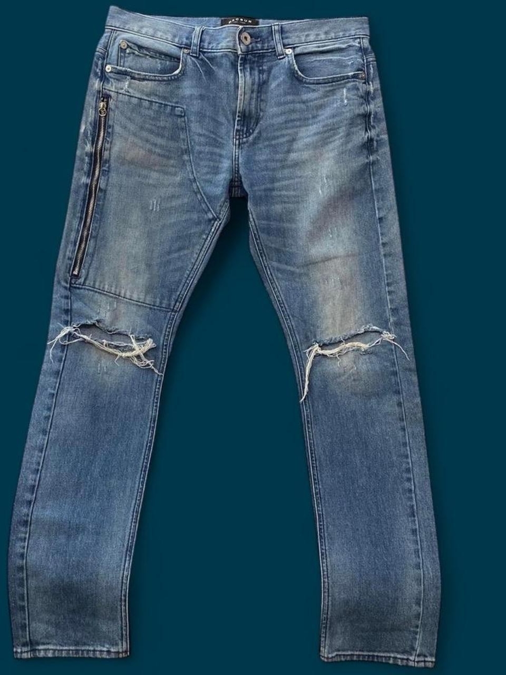 PacSun Men's Ripped Light Blue Skinny Jeans